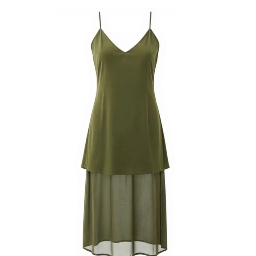 NWT Gold Hawk Green Velvet Midi Dress Size Medium